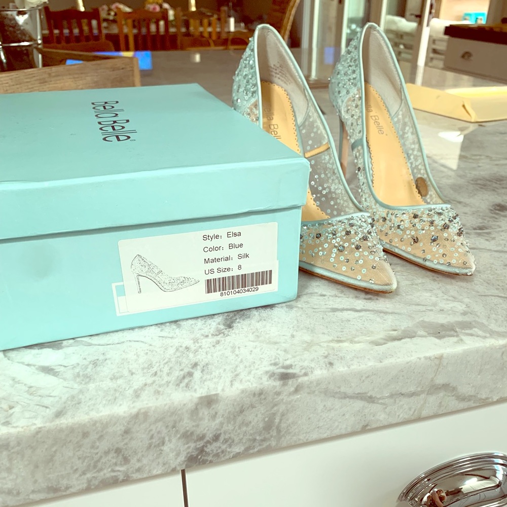 Blue Elsa Bella Belle Wedding Shoes